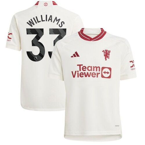 Brandon Williams Manchester United Youth 2023/24 Third Replica Player Jersey - White / adidas