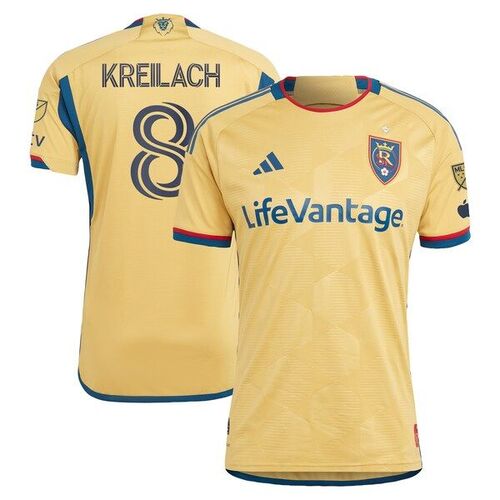 Damir Kreilach Real Salt Lake 2023 The Beehive State Kit 어쎈틱 Player Jersey - Gold / adidas