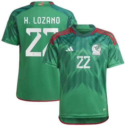 히르빙 로자노 멕시코 대표팀 아디다스 유스 2022/23 홈 레플리카 저지 - 그린 / adidas