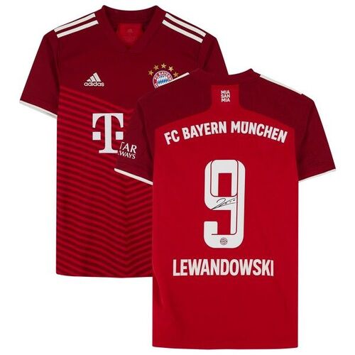 Robert Lewandowski Bayern Munich 파나틱스 어쎈틱 사인 아디다스 2021-22 Jersey - Red / 윌리스포츠 어센틱