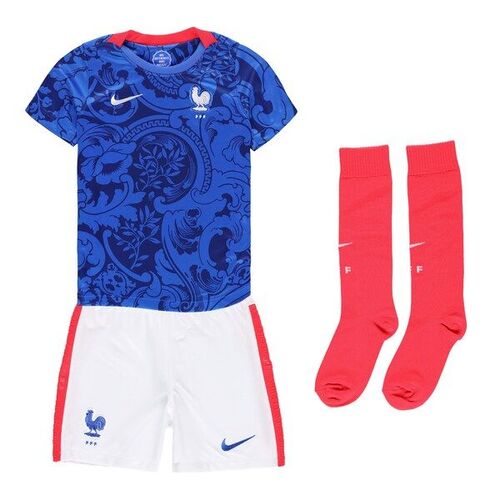 프랑스 여자 국가대표 나이키 미취학 &amp; 유아 2022/23 홈 레플리카 퍼포먼스 키트 - 블루/화이트 / Nike