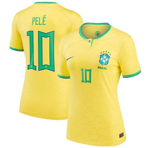 펠레 브라질 대표팀 나이키 여자 2022/23 홈 브레스 스타디움 레플리카 플레이어 저지 - 옐로우 / Nike