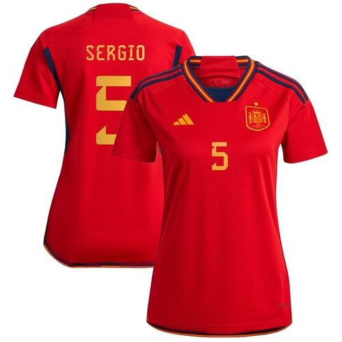 세르히오 부스케츠 스페인 대표팀 아디다스 여자 2022/23 홈 레플리카 선수 저지 - 레드 / adidas