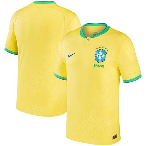 브라질 대표팀 나이키 2022/23 홈 브레스 스타디움 레플리카 블랭크 저지 - 옐로우 / Nike