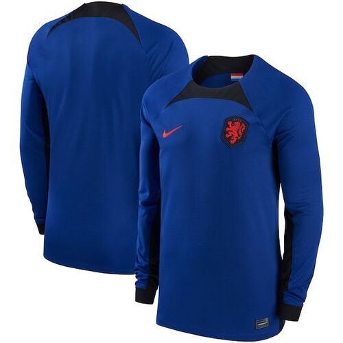 네덜란드 대표팀 나이키 2022/23 홈 브레스 스타디움 레플리카 블랭크 긴팔 저지 - 블루 / Nike