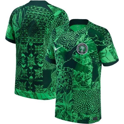 나이지리아 대표팀 나이키 유스 2022/23 홈 브레스 스타디움 레플리카 블랭크 저지 - 그린 / Nike