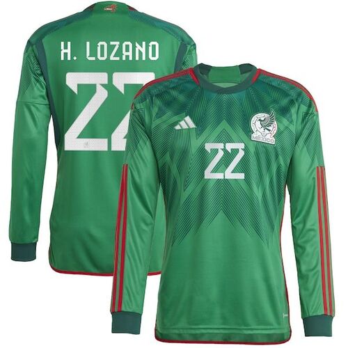 히르빙 로자노 멕시코 대표팀 아디다스 2022/23 홈 롱 슬리브 레플리카 저지 - 그린 / adidas