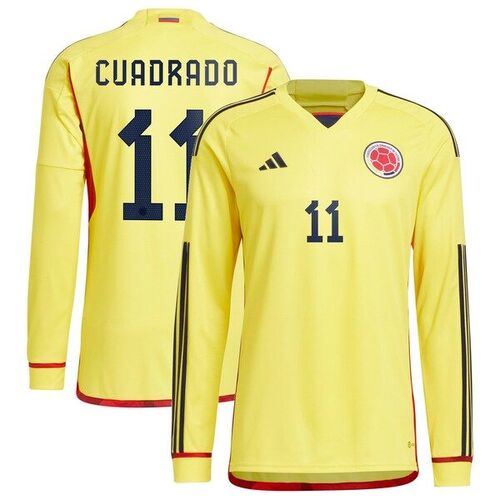 후안 콰드라도 콜롬비아 대표팀 아디다스 2022/23 홈 레플리카 긴팔 선수 저지 - 옐로우 / adidas