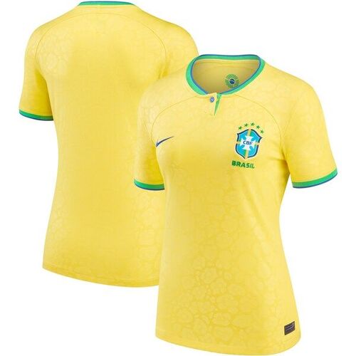 브라질 대표팀 나이키 여자 2022/23 홈 브레스 스타디움 레플리카 블랭크 저지 - 옐로우 / Nike