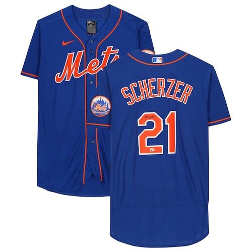 Max Scherzer New York Mets 파나틱스 어쎈틱 사인 나이키 어쎈틱 저지 - Royal / 파나틱스 어쎈틱
