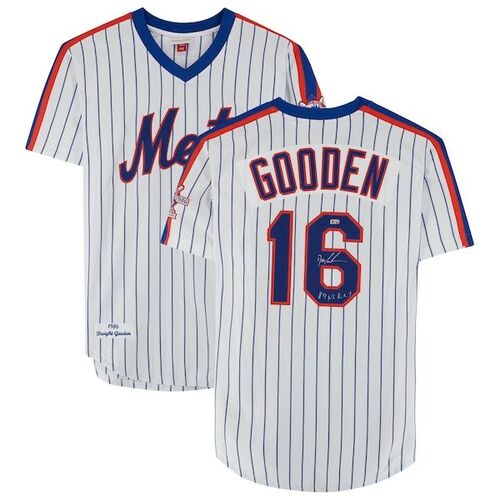 Dwight Gooden New York Mets 파나틱스 84 NL R.O.Y.로 서명된 미첼 &amp; 네스 오센셜 저지 - 화이트 / 파나틱스 어쎈틱