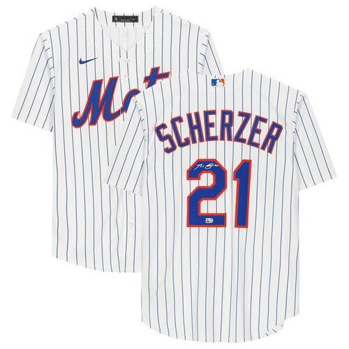 Max Scherzer New York Mets 파나틱스 정품 사인 나이키 레플리카 저지 - White / 파나틱스 어쎈틱
