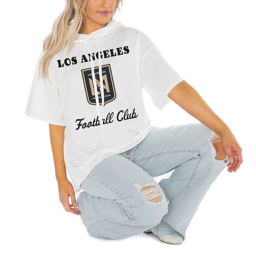 LAFC 게임데이 쿠튀르 여성 프렌치 테리 후디 티셔츠 - 화이트 / Gameday Couture
