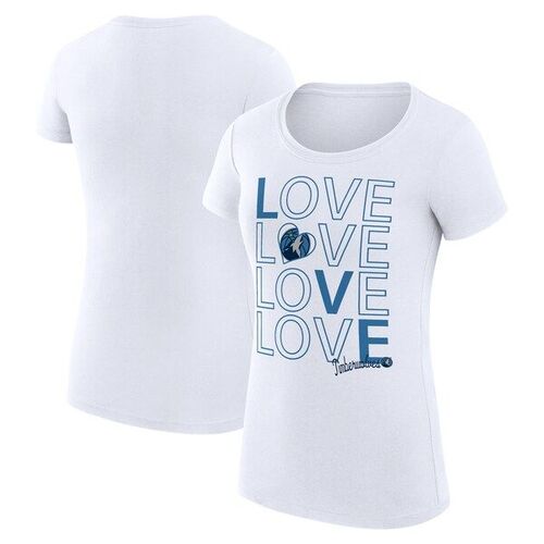 미네소타 팀버울브스 여성 농구 사랑 피팅 티셔츠 - 흰색 / G-III 4Her by Carl Banks