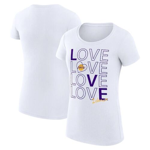 Los Angeles Lakers 여성 농구 사랑 피팅 티셔츠 - 흰색 / G-III 4Her by Carl Banks