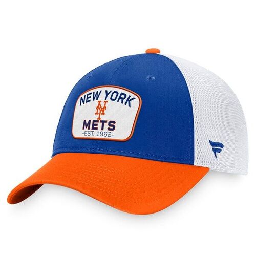 뉴욕 메츠 파나틱스 브랜드 투톤 패치 트럭커 조절 가능 모자 - 로얄/오렌지 / 파나틱스 어쎈틱