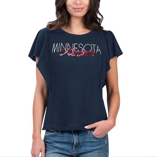 미네소타 트윈스 여성 크라우드 웨이브 티셔츠 - 네이비 / G-III 4Her by Carl Banks