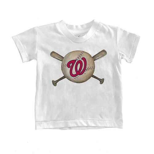 워싱턴 내셔널스 유소년 야구 크로스배츠 티셔츠 - 화이트 / Tiny Turnip
