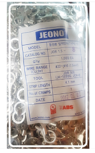 전오전기 동선용 압착단자 UL인증 O형 터미널 JOR 1.5-8 (1000EA 1봉 판매)