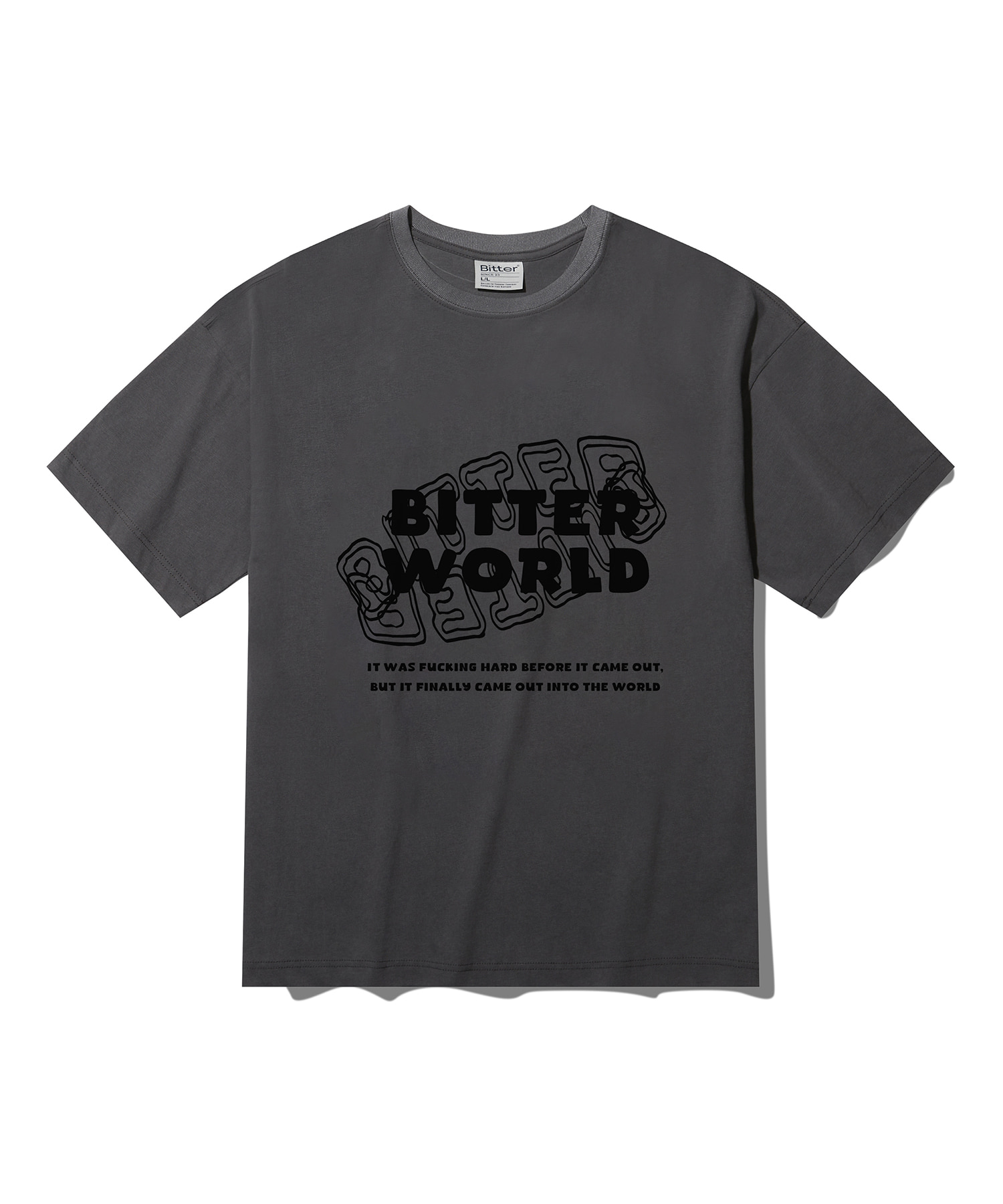 Bitter World Pigment T-Shirts Charcoal