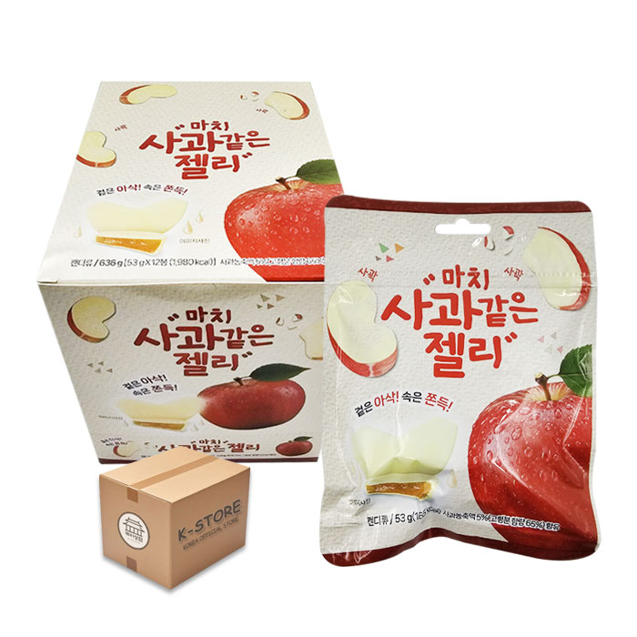 業者向け] 韓国版 まるでりんごグミ 53g (12 x 8) / 1BOX - KSTORE