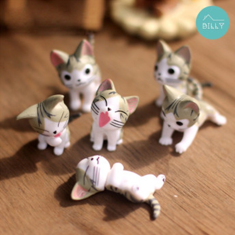 귀여운 고양이 미니 피규어 미니어처 동물 장난감 소품 6종세트