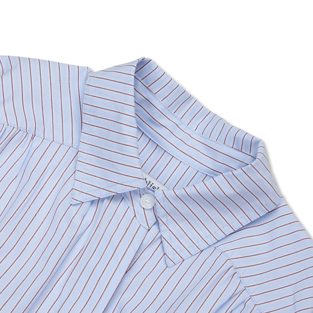 original]Striped Shirts Dress (Blue) | ファッション通販