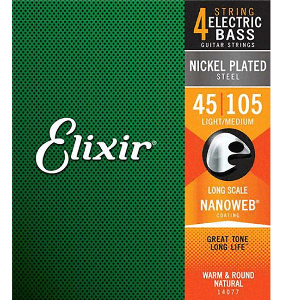 Elixir Bass Nickel Plated Steel Light/Medium (14077)/엘릭서 베이스기타 스트링
