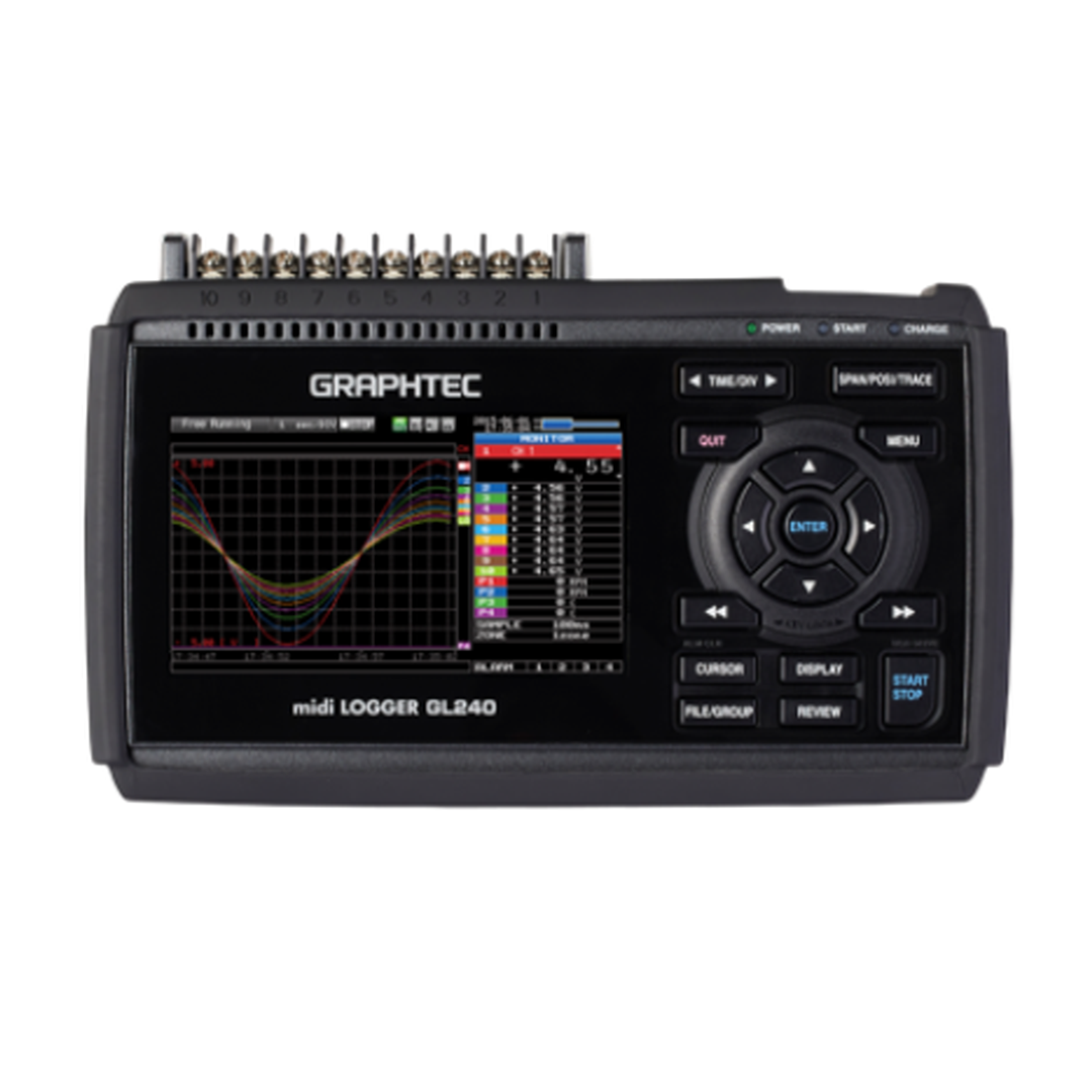 GRAPHTEC 그라프텍 GL240 데이터로거 10채널, 4.3인치 컬러 LCD, 무선 LAN 지원 Logger