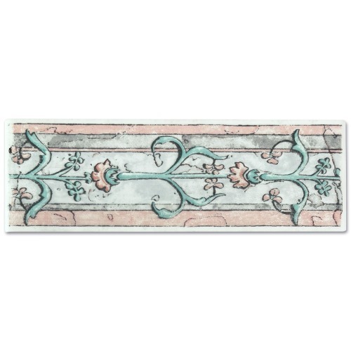 벽타일 도기질 띠타일 꽃무늬 65x200 낱장 판매 (45 띠타일)