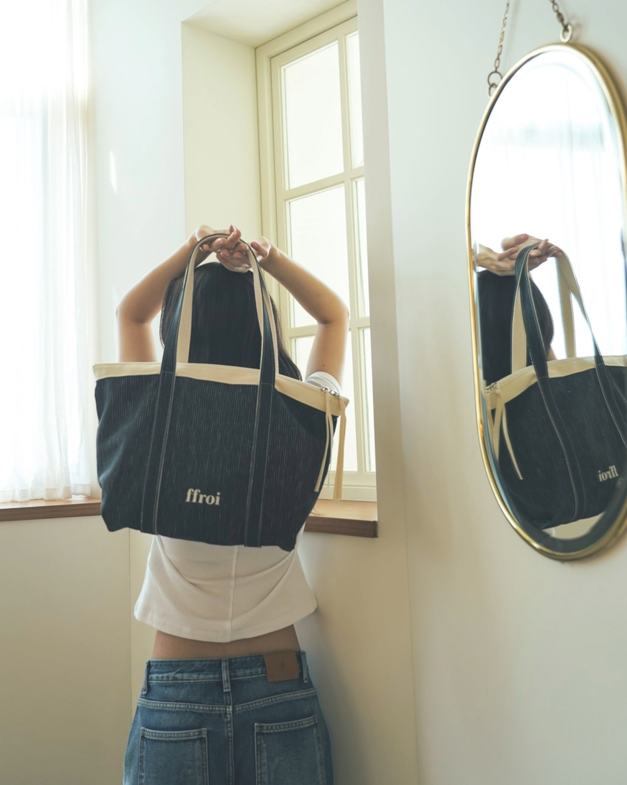 トートバッグ ffroi STRIPE ZIPPER ECO 5BNY606 stripe zipper eco - discover good goods