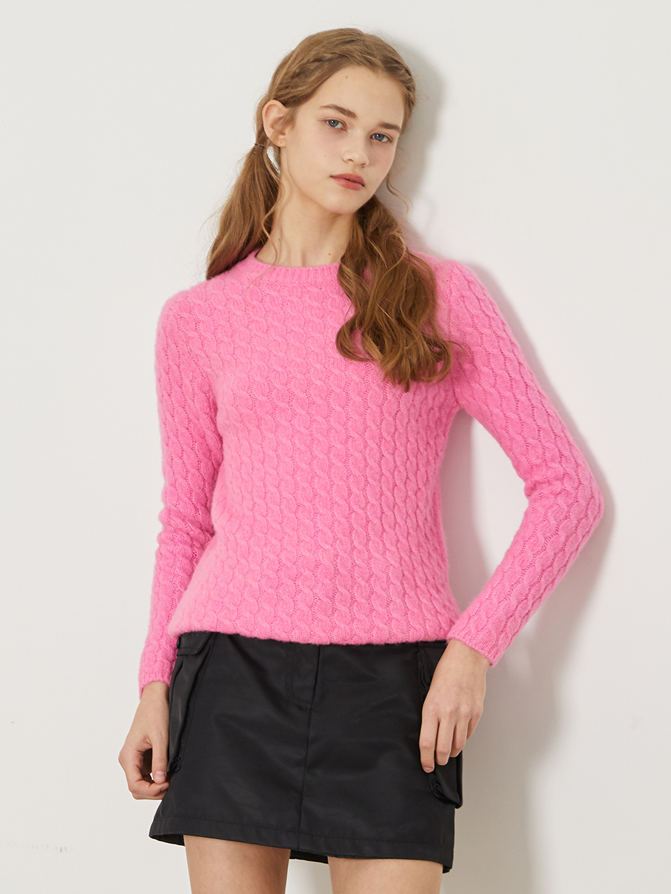 Wool Blend Cable Knit Top