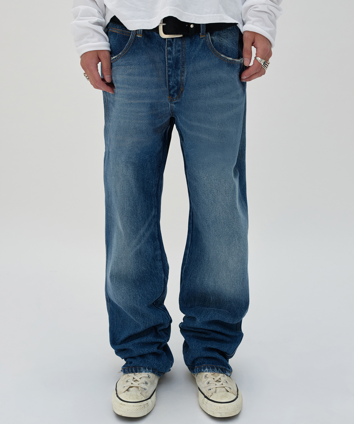 REGULAR STRAIGHT DENIM [BLUE] - Suade