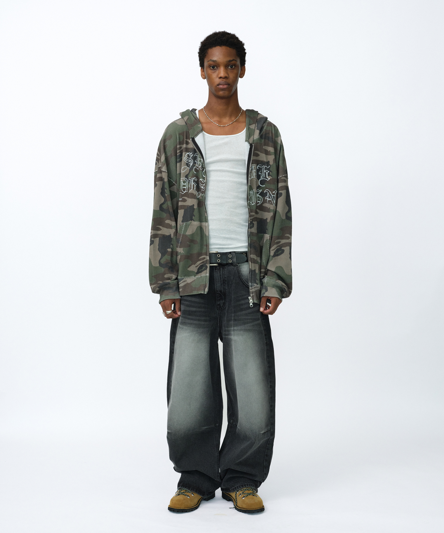 THERMAL CAMO HOOD ZIP UP [CAMO] - Suade
