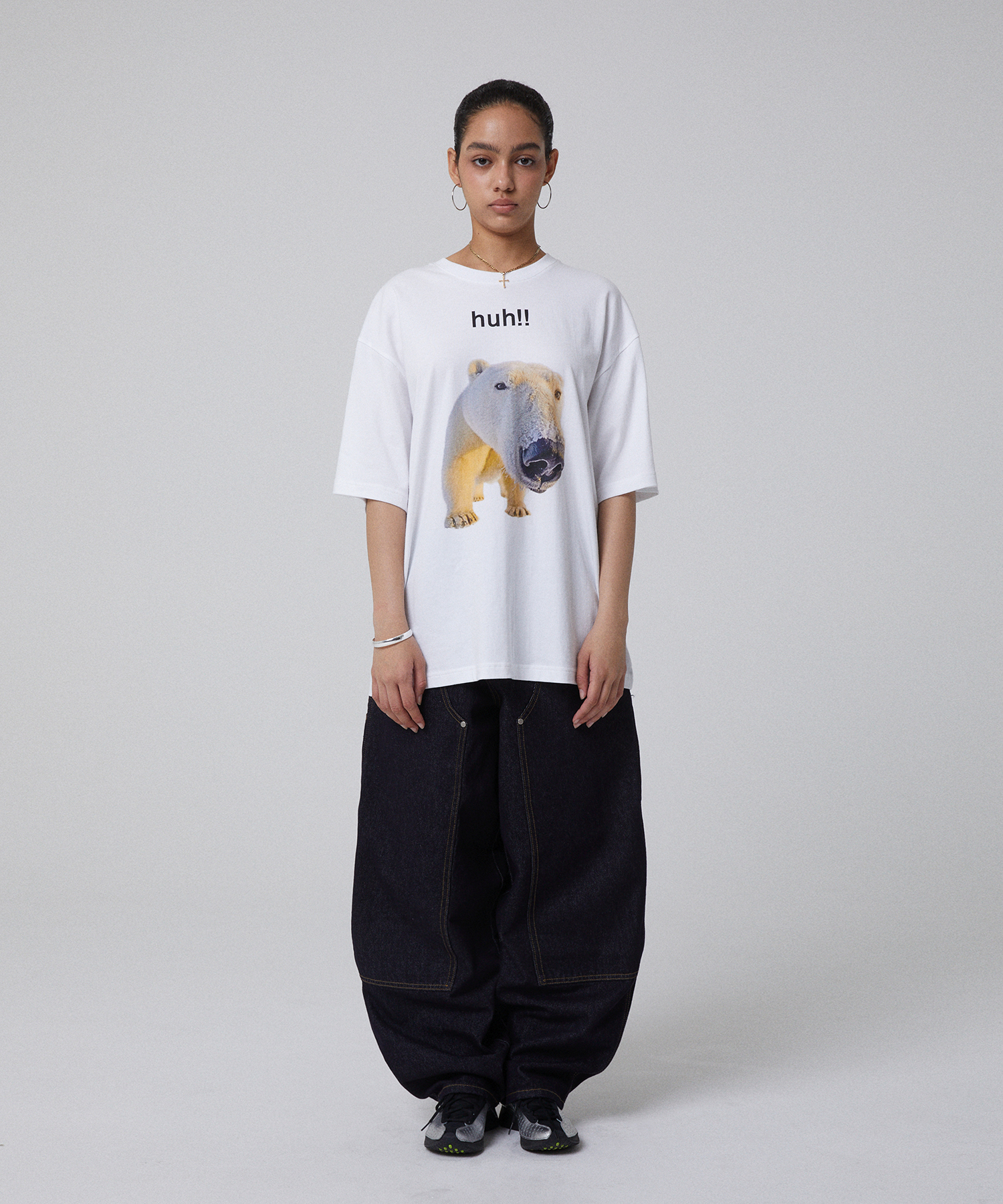 Tシャツ・カットソー Suade Huh Tee White / Black MUSINSA公式 | SUADE HUH!! TEE [BLACK]