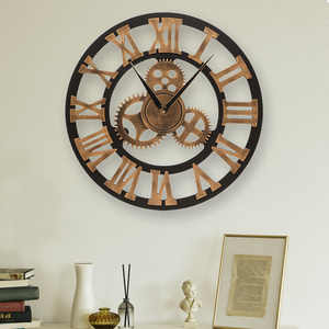 로마숫자 태엽 무소음 벽시계(50cm) 원형 엔틱벽시계