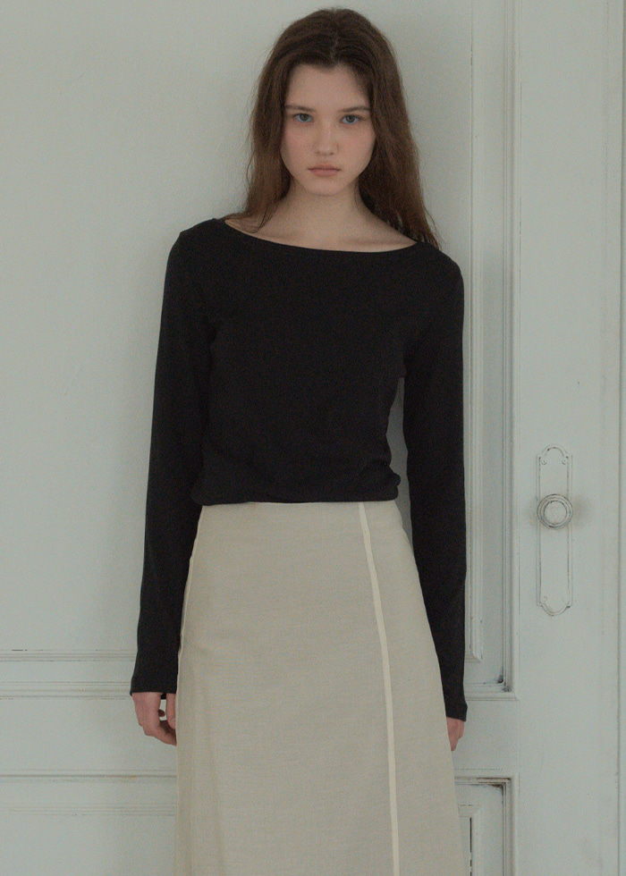 CITTA | Assential Basic Slim Boat Neck T-Shirt