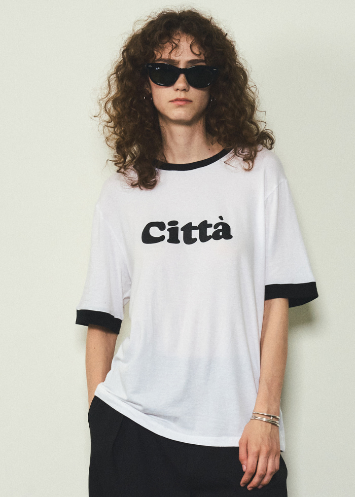 [5/28 예약발송]Retro Citta Logo Overfit Ringer T-shirt_CTT320(White)