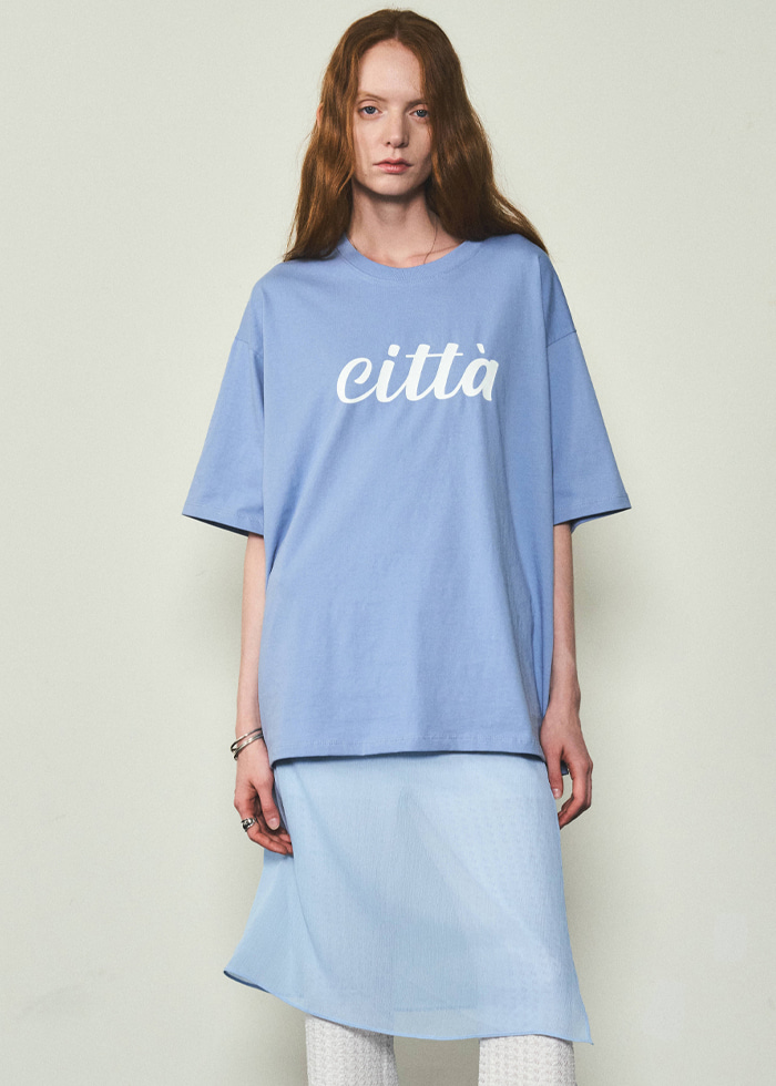 [5/21 예약발송]CITTA Signature Logo Overfit T-shirt(Hot Summer)_CTT331(Sky Blue)