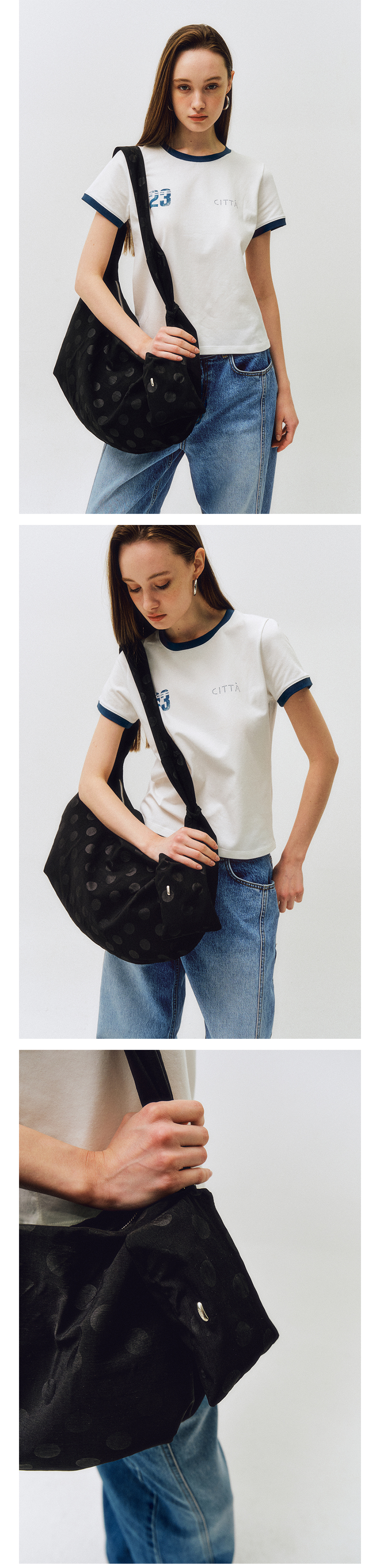 MUSINSA | CITTA Mono Dot Hobo Bag_CTA927(Black)
