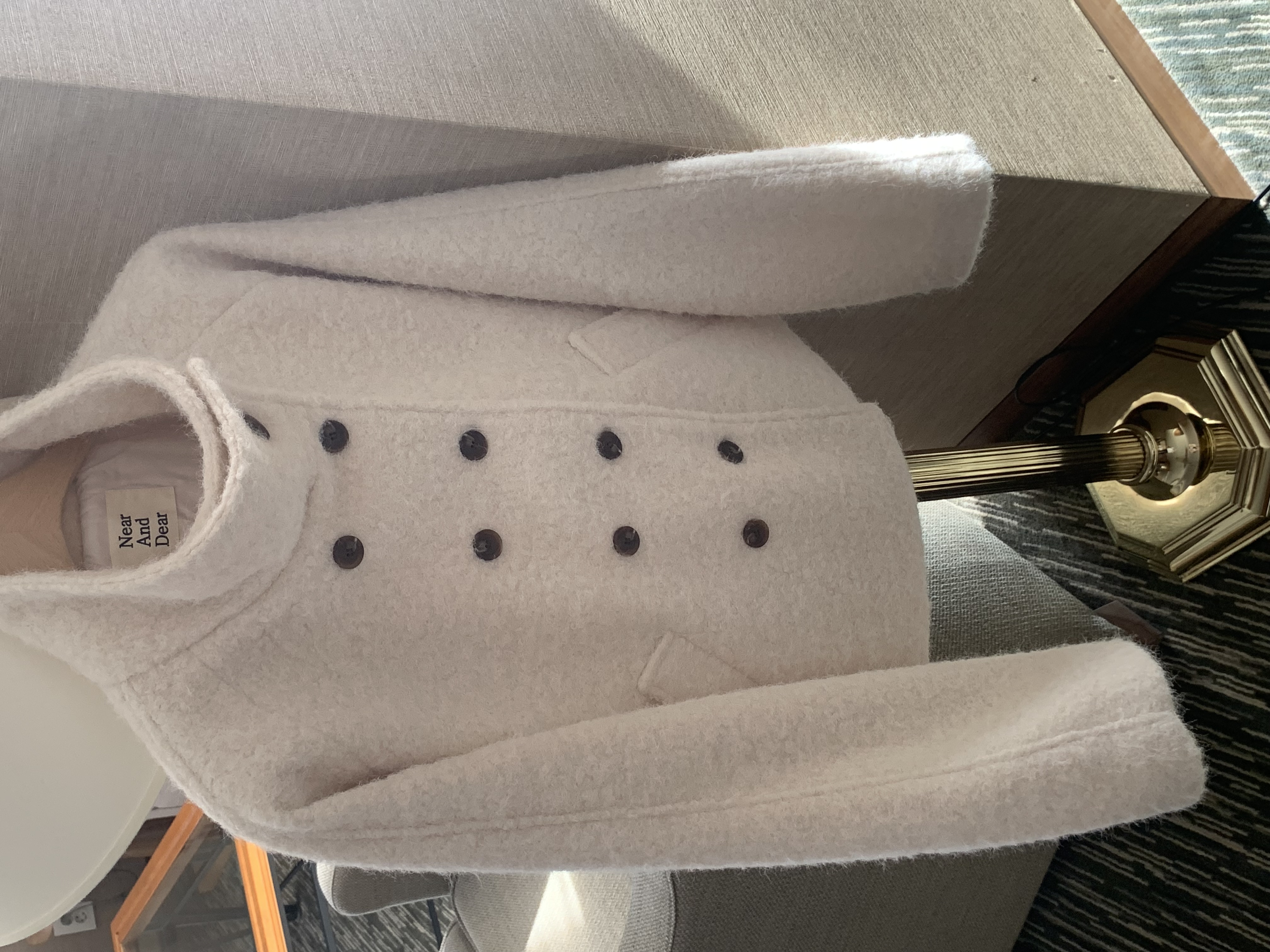 (2 color) 하이넥 부클 숏 코트  High-neck boucle short knitwear 상세 이미지 38
