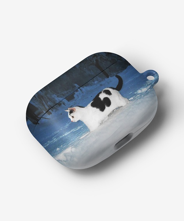 blue snow kitty cat airpods/buds case