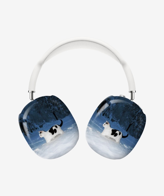 blue snow kitty cat airpods max case