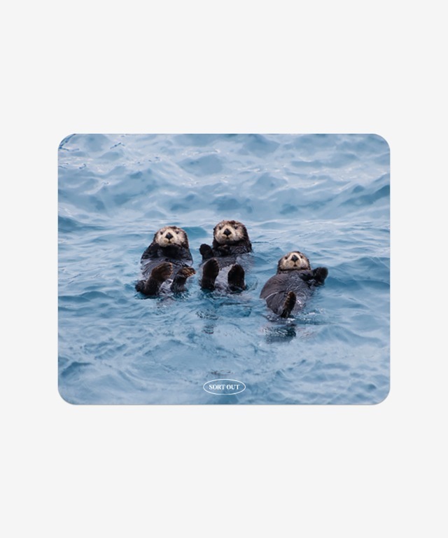 trio sea otter mouse pad