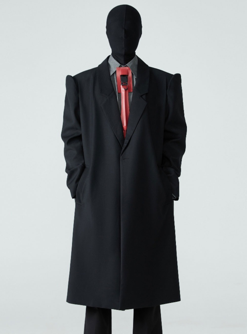 FRKM SCD] Black loose-fit trench coat - 430 ARCHIVE