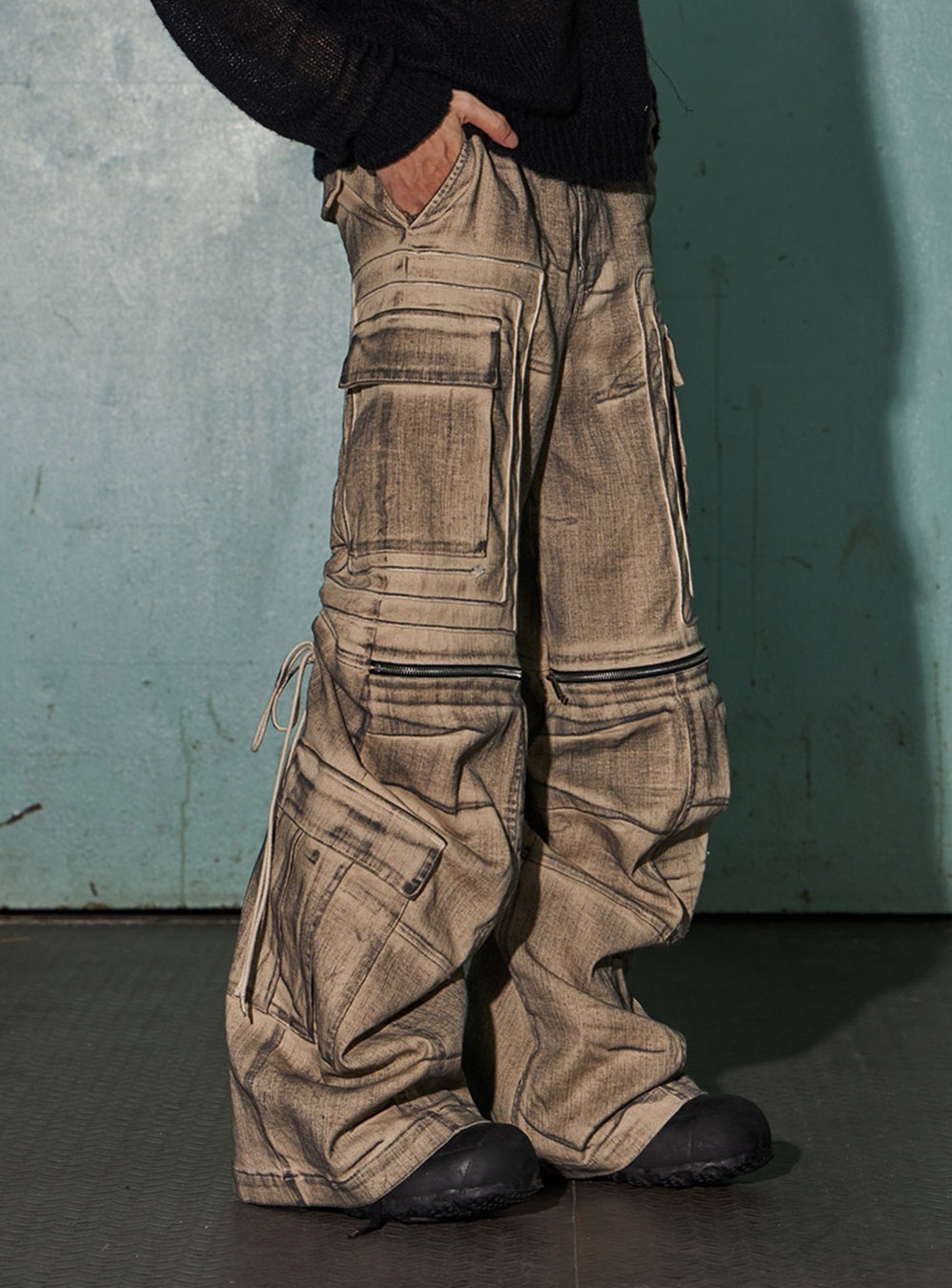 DND4DES] Vintage Drawstring Cargo Pants - BCAESAR