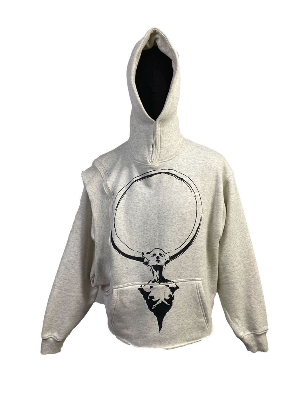 Hell System] dark print loose versatile hoodie - BCAESAR