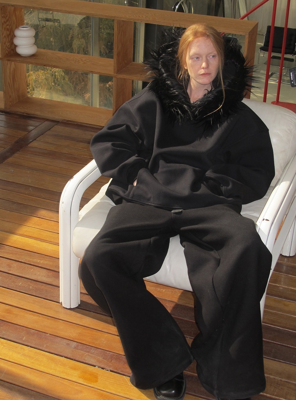 ANTERIOR LOVED×CasseSango] Detachable fur collar pullover hooded 