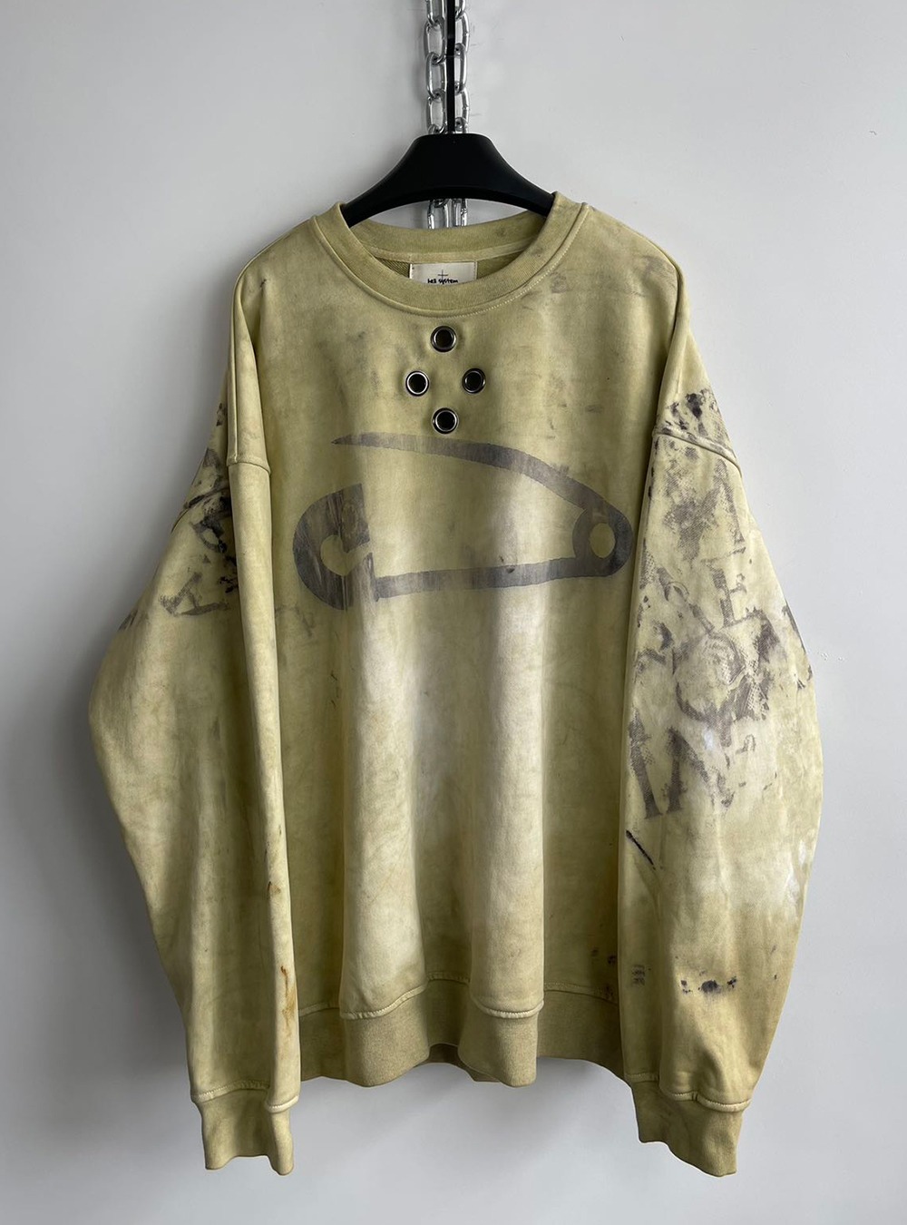 国内で当店のみ Hell System - TIE DYE PATTERN CLIP PRINT HELL SYSTEM] TIE DYE PATTERN CLIP PRINT SWEATSHIRT - 비엑세스