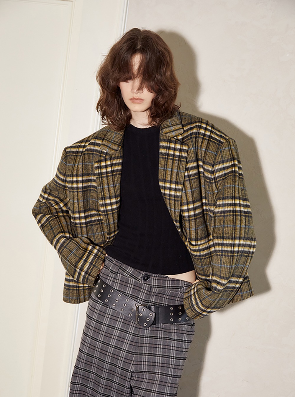 ANTERIOR LOVED×CasseSango] Retro Checkered Casual Suit